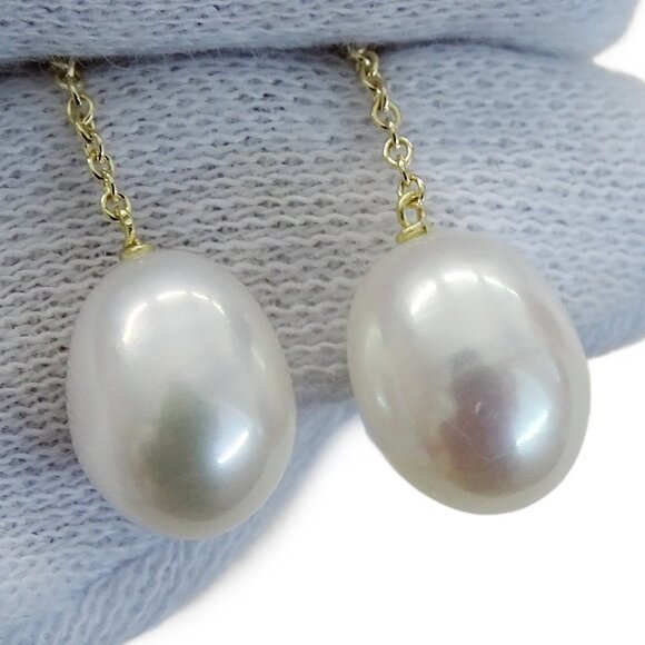 TIFFANY Gold Pearl Earrings - Picture 7 of 8